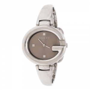 Gucci Metallic Beige Stainless Steel Guccissima 134.3 Women's Wristwatch 36 mm