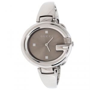 Gucci Metallic Beige Stainless Steel Guccissima 134.3 Women's Wristwatch 36 mm