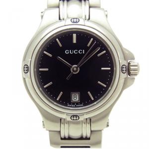 Gucci Black Stainless Steel 9040L Round Women's Wristwatch 26MM