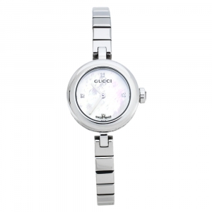 Gucci Mother Of Pearl Stainless Steel Diamantissima YA141503 Women's Wristwatch 22 mm