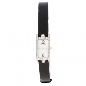 Harry Winston Mother of Pearl Diamond 18k White Gold 332LQW Women's Wristwatch 15MM