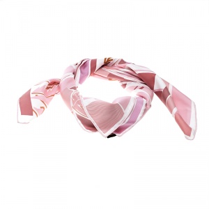 Pre Owned Hermes Pink Sea Surf and Sun Silk Twill Square Scarf