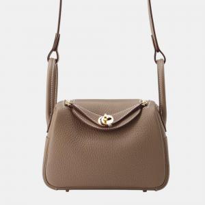 Hermes Lindy Etoupe Taurillon Clemence Size Mini