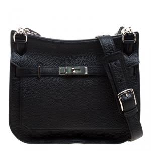 Hermes Black Clemence Leather Palladium Hardware Jypsiere 28 Bag
