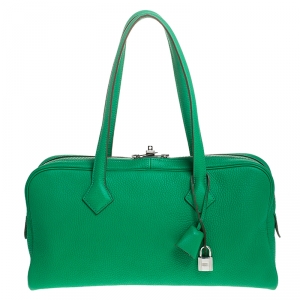Hermes Bamboo Clemence Leather Victoria II Bag