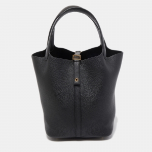 Hermes Noir Togo Leather Picotin Lock 22 Bag