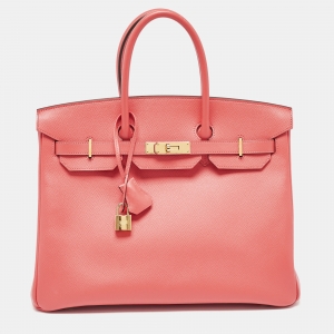 Hermès Rose Jaipur Epsom Leather Gold Finish Birkin 35 Bag