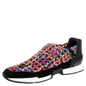 Hermes Multicolour Braided Fabric Cavalcadour Print Oxygene Sneakers Size 39