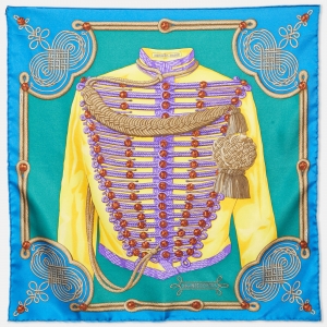 Hermès Blue/Green Brandebourgs Silk Gavroche