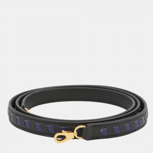 Pre Owned Hermes Bandouliere Tracery Strap Black/Blue Encre Epsom