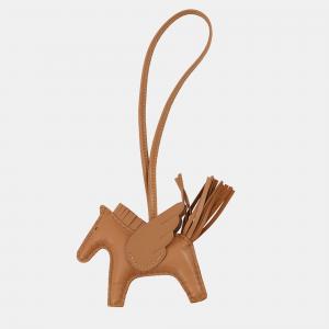 مملوكة مسبقًا دلاية حقيبة هيرمس روديو بيغاسوس جلد خروف ذهبي مقاس صغير جدًا