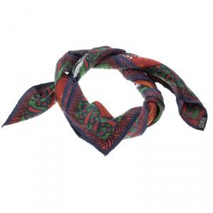 Pre Owned Hermes Multicolor Printed Silk Zenobie Reine de Palmyre Square Scarf