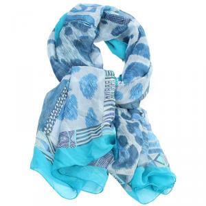 Pre Owned Hermes Blue Pelages Et Camouflage Silk Square Scarf