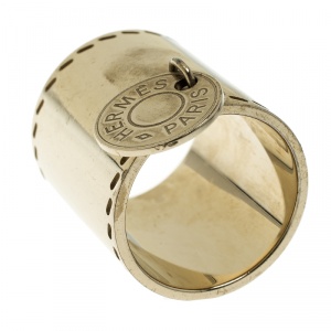 Pre Owned Hermes Gold Tone Scarf Ring 