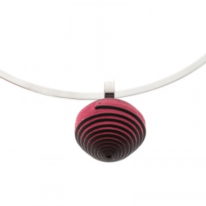 Pre Owned Hermes Jojoba Pink Leather Ball Steel Choker Necklace