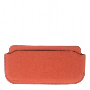Pre Owned Hermes Sanguine Orange Leather Phone Case