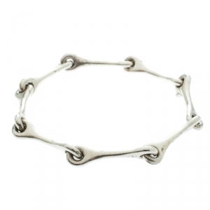 Pre Owned Hermes Elongated Link Silver Bracelet