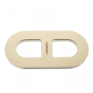 Pre Owned Hermes Chaîne D'Ancre Recto-Verso Two Tone Scarf Ring