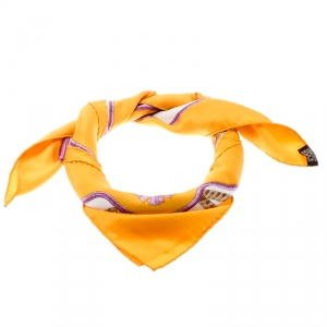 Pre Owned Hermes Multicolor Printed Silk Vintage Coach Square Scarf