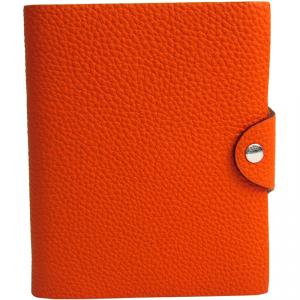 Hermes Orange Taurillon Clemence Leather Mini Ulysse Notebook Cover