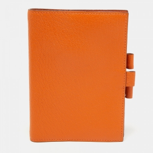 Hermès Orange Chevre Mysore Leather Vision GM Agenda Cover
