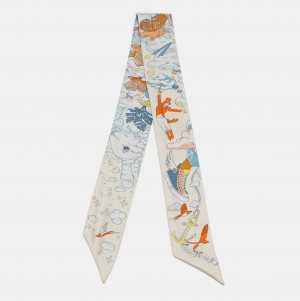 Hermes Multicolor Print Silk Sur Mon Nuage Twilly 