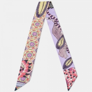 Hermès Purple Silk Savana Dance Twilly