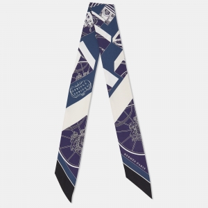 Pre Owned Hermes Navy Blue Springs Spring Silk Twilly