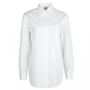 Hermes White Cotton Long Sleeve Button Front Shirt M