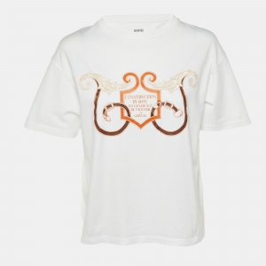 Hermes White L'Instruction du Roy Cotton Crew Neck T-Shirt M 