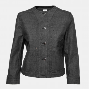 Hermes Dark Grey Denim Round Neck Button Front Jacket M