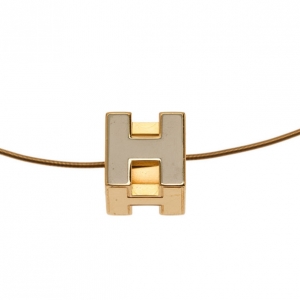 Hermes Cage d'H Ivory Laquered Pendant Necklace