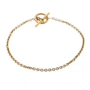 Hermes Chaine d'Ancre Mini 18k Yellow Gold Toggle Bracelet 