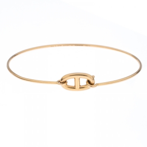 Hermes Chain d'Ancre Ronde 18k Yellow Gold Hook Bracelet SH