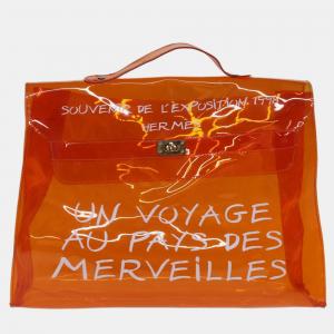 Hermes Orange Vinyl Souvenir De L'Exposition Kelly handbag