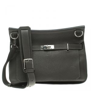 Hermes Vert Gris Taurillon Clemence Leather Jypsiere 37 Bag