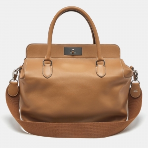 Hermes Gold Swift Leather Palladium Finish Toolbox 33 Bag
