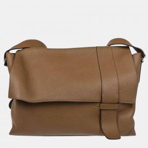 Hermes Taupe Gray Taurillon Clemence Alfred 35 Messenger Bag