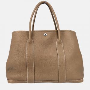 Hermes Etoupe Gray Negonda Garden Party 36 PM Tote Handbag