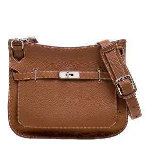 Hermes Gold Clemence Leather Palladium Hardware Jypsiere 28 Bag
