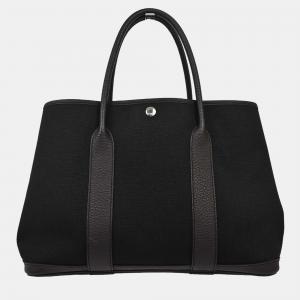 مملوكة مسبقًا Hermes Black Toile H Negonda Garden Party 36 PM Tote Bag