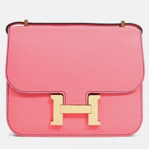 Pre Owned Hermes Pink Epsom Leather Constance 18