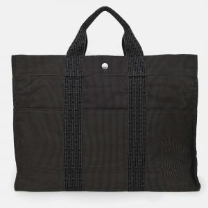 مملوكة مسبقًا حقيبة هيرمس هيرلاين MM قماش بني فينتاج