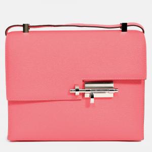Pre Owned Hermes 2021 Rose Texas Epsom Verrou 23 Crossbody Bag