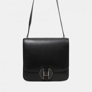 Pre Owned Hermes 2018 Black Evercolor Leather 2002 20 Crossbody Bag