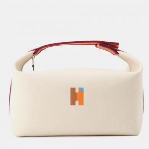 مملوكة مسبقًا Hermes Bride-a-Brac H Pavilion Natural/Multicolor Canvas Size GM