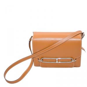 Pre Owned Hermes Gold Leather Palladium Hardware Roulis Bag