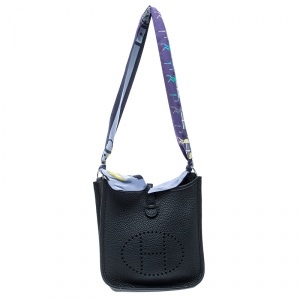 Hermes Ardoise Grey Clemence Leather Evelyne II TPM Bag