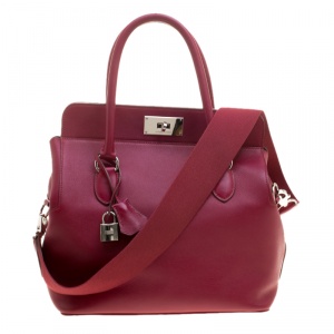 Hermes Ruby Swift Leather Palladium Hardware Toolbox 26 Bag