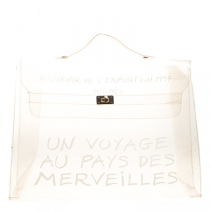Hermes Clear Vinyl Souvenir Kelly Bag